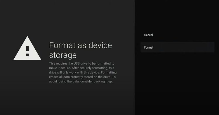 Click Format to use usb-c hub for chromecast