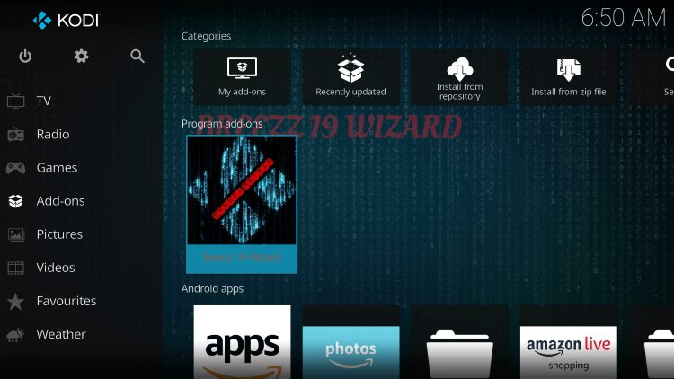 Return back to the home screen of Kodi and hover over Add-ons. Then click Breezz 19 Wizard.