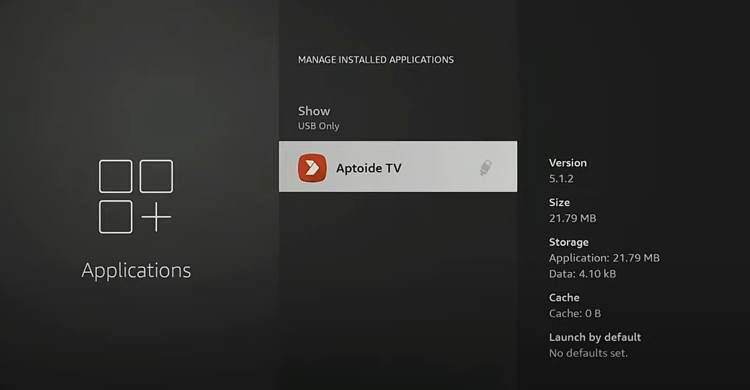 You will notice Aptoide TV is now located on your USB Drive.