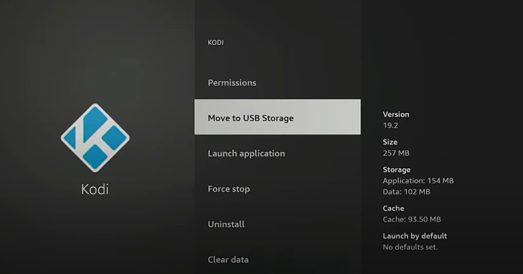 We also moved Kodi over the USB Storage as well.