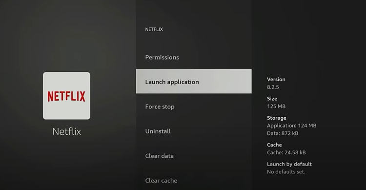 Notice if you click into Netflix, there is no option to move this over the USB storage. Continue below on how to do this.