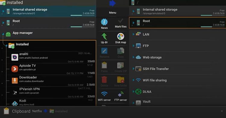 Move up and click Internal shared storage.