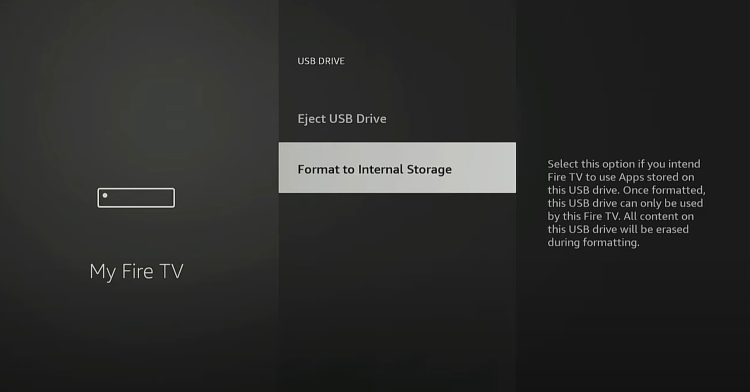 Click Format to Internal Storage.