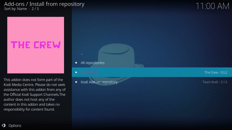 Click The Crew Repository.