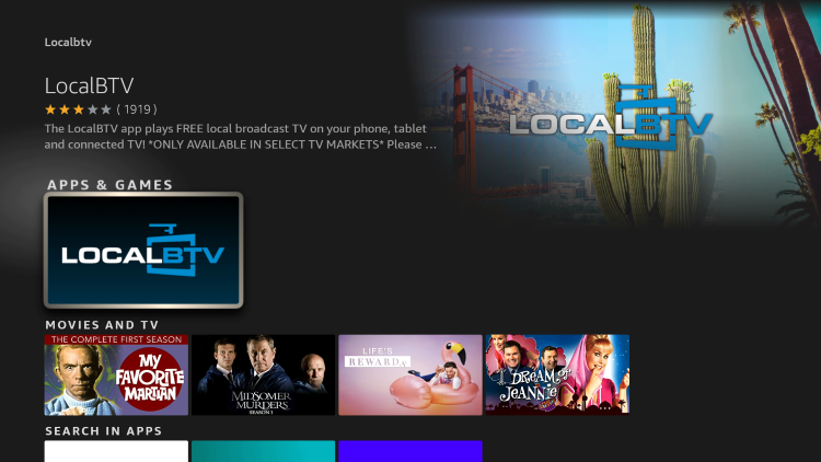 Select LocalBTV under Apps & Games.