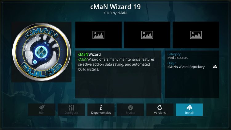 Click Install hip hop kodi build