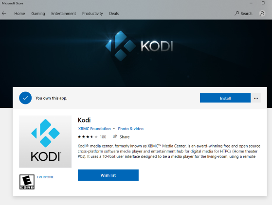 Although Kodi is available in the Microsoft Store, we will install the most updated version from the official Kodi website.