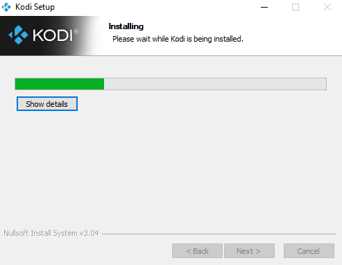 Wait a minute or two for Kodi to fully install on your Windows PC.