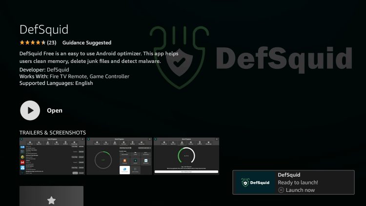 Wait for the installation to finish and click Open.