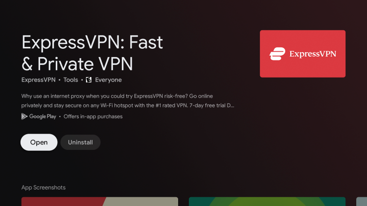 Wait for the ExpressVPN app to install then click Open.