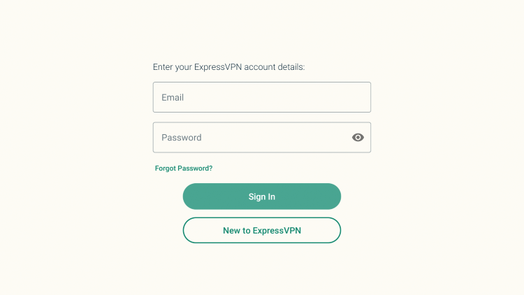 Enter your ExpressVPN account information and click Sign In.