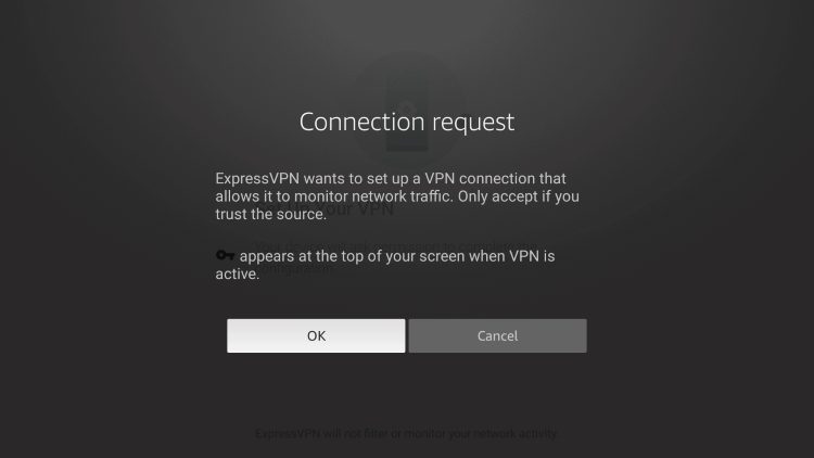 Click OK when you receive this Connection request message.