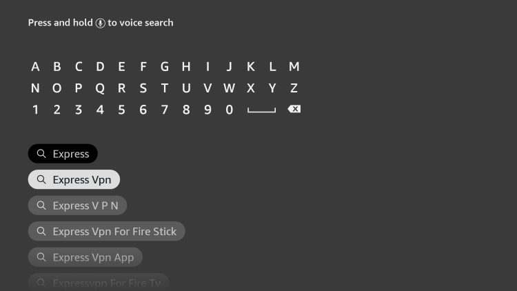 Type in "ExpressVPN" and click the first option.