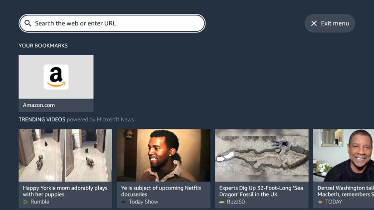 Launch the Silk Browser and click the search bar on top.