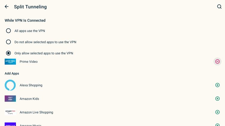 expressvpn on firestick split tunneling