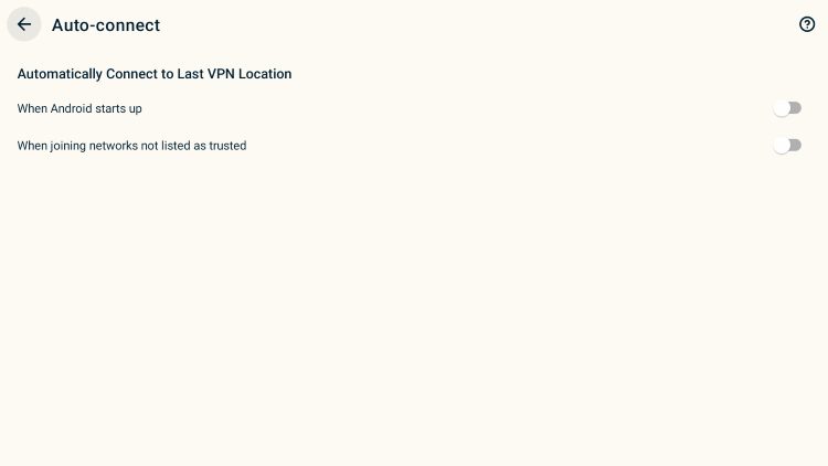 auto-connect setting