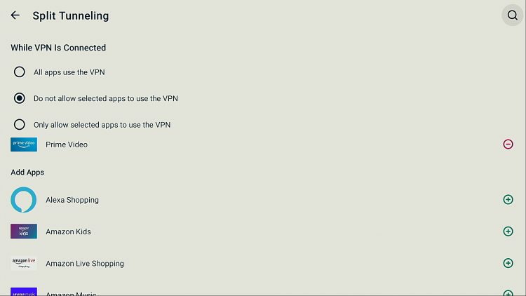 ExpressVPN Split Tunneling