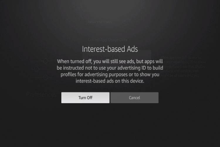 choose turn off for firestick privacy settings