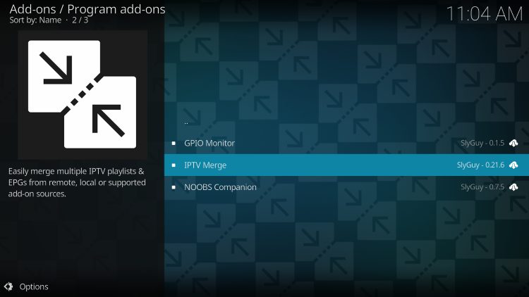 select iptv merge kodi addon