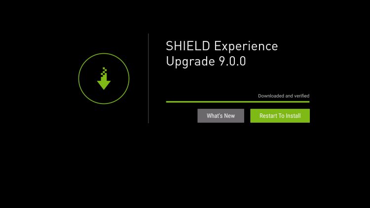 click restart to install