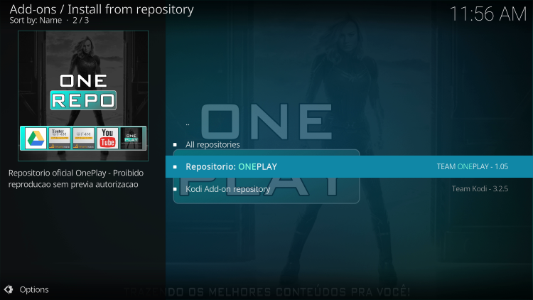 Then select OnePlay Repository