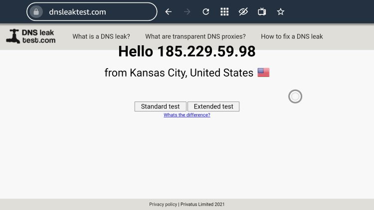 You can now see your IP Address has changed after connecting to NordVPN on your Firestick/Fire TV.