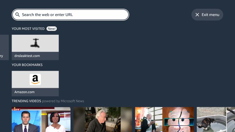 Launch the Silk Browser and click the search bar on top.