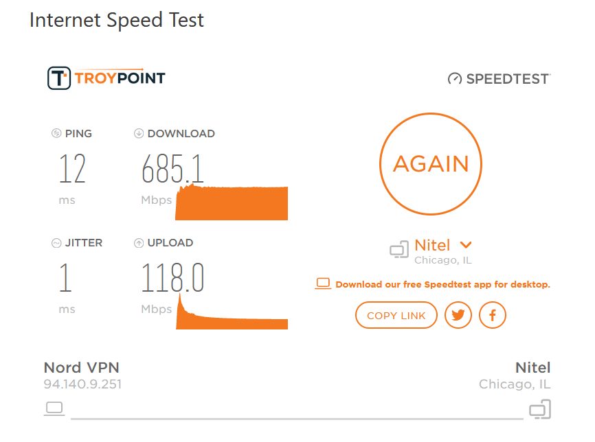 NordVPN Speed on PC