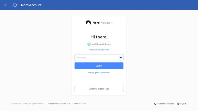 Enter your account password and click Log In.
