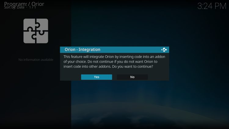 click yes