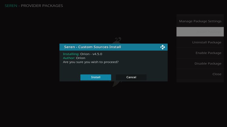 click install