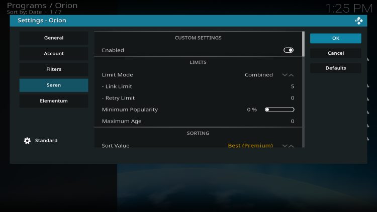 change link limit to 5 or 10 and click ok