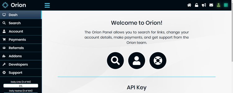 dash api panel