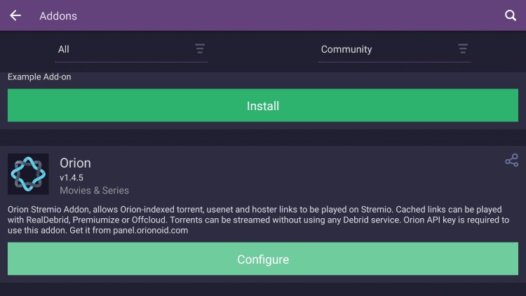 click orion configure