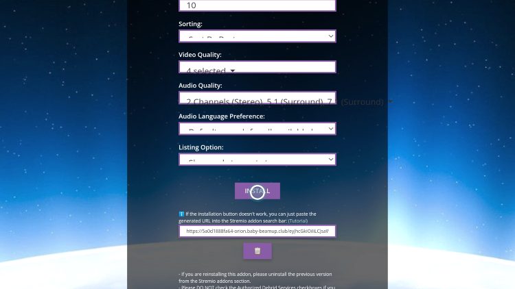 click install