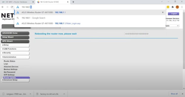 Once you are connected to the router, click the address bar and enter "192.168.1.1" and hit enter.