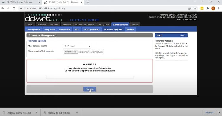 Then click Upgrade.