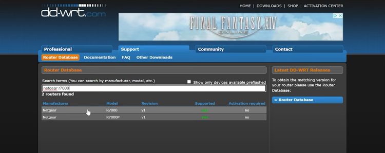 In the search box type in the name of your router and choose whichever model you are using.