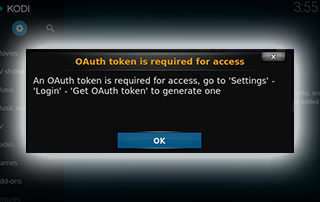 disable oauth token kodi