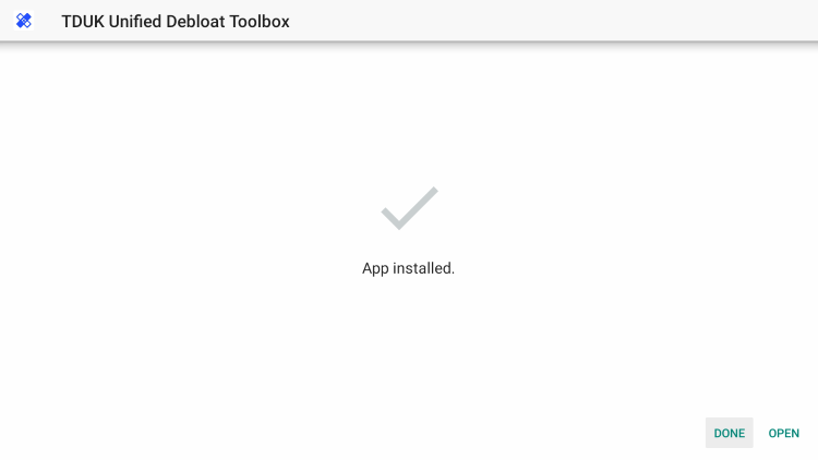 You will then encounter the "Debloat Toolbox Ready to launch" message. Click Open.