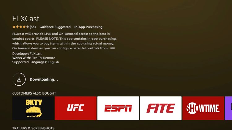 wait for the app to download
