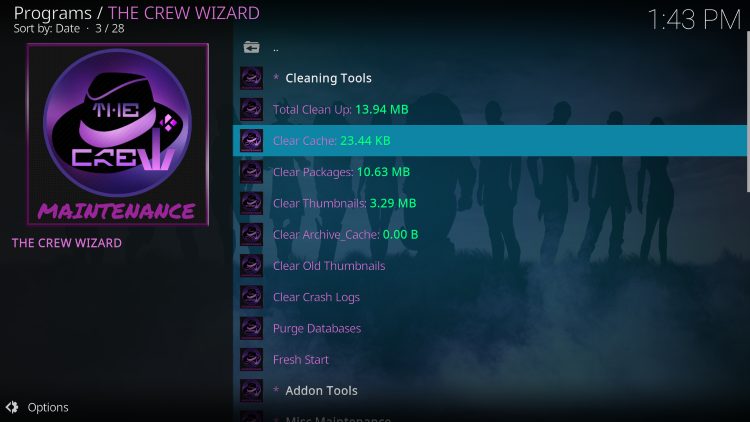 choose clear cache to stop kodi buffering