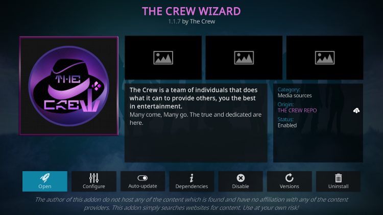 click open to stop kodi buffering