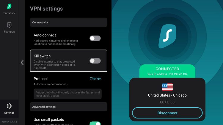surfshark on firestick kill switch