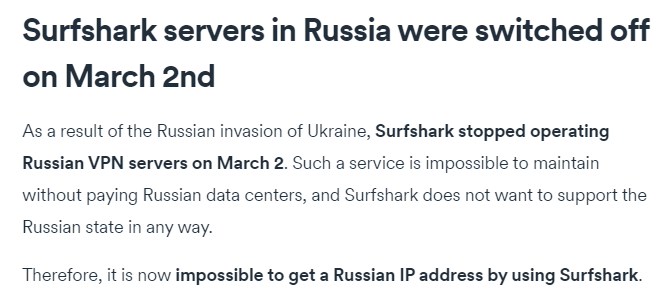 surfshark servers in russia