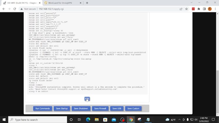 Click Edit button for Config File