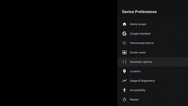 Click Developer Options