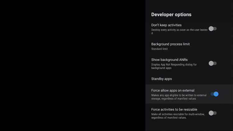 Turn on Force Apps to External