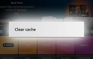 how to clear cache on firestick