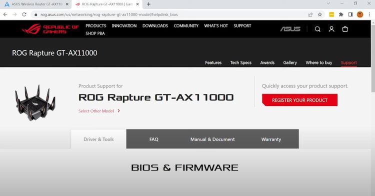We did a quick Google search for the exact model of our router and found the official Asus website.